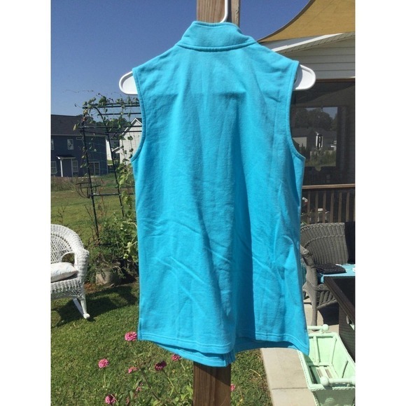 Quacker Factory Womens Full Zip Vest Size XS NEW Blue Rhinestone Preppy Casual - Picture 5 of 10